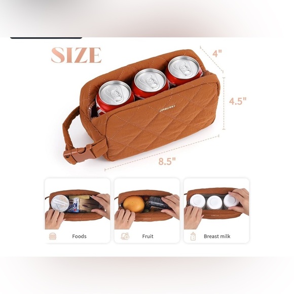 Cooler Bag Freezable Lunch Bag for Work School Travel,Small Lunch Bag - Picture 2 of 4